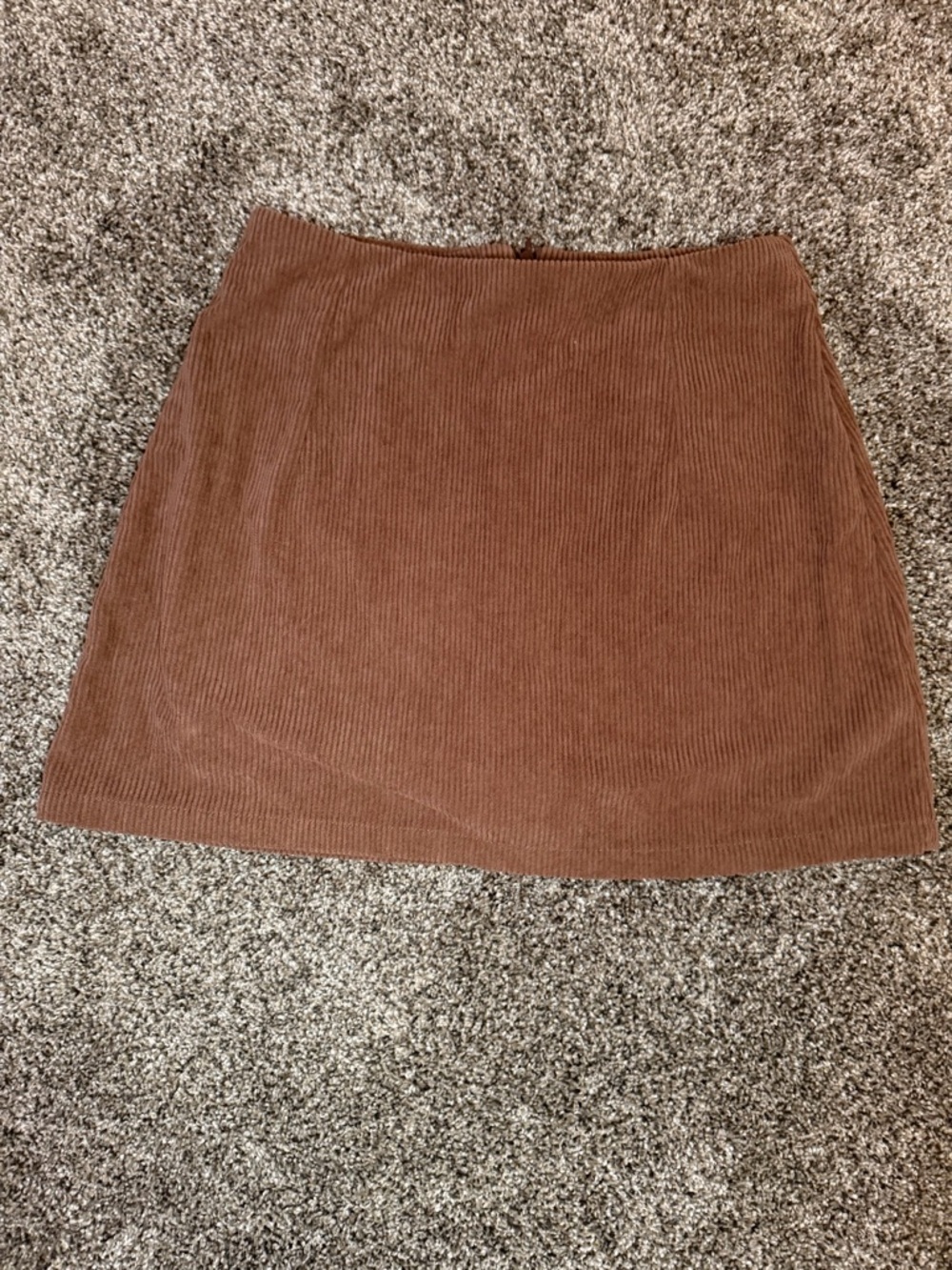 HALARA Brown Corduroy A-Line Mini Skirt